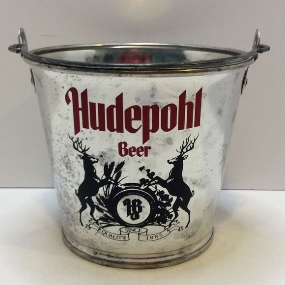 Hudepohl Beer Brewing Company Galvanized Metal Chill Pail Can Cincinnati Ohio - Picture 4 of 10